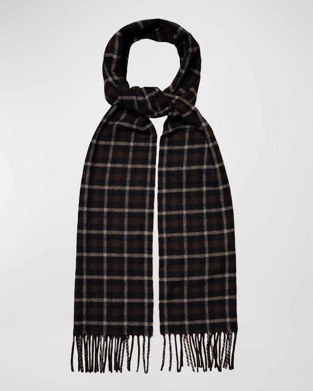 Eton Check Wool Fringe Scarf Product Image