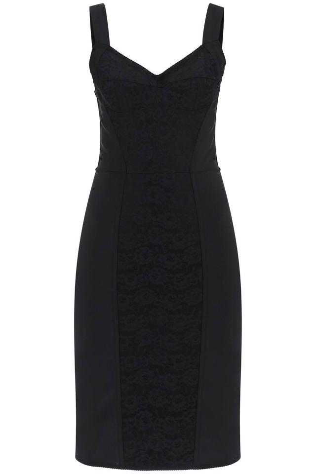 DOLCE & GABBANA Bustier Dress With Lace Insert In Black Product Image