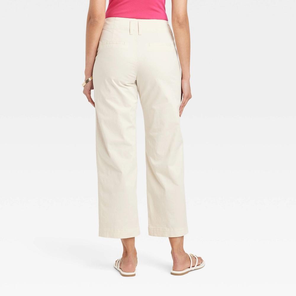 Womens High-Rise Straight Ankle Chino Pants - A New Day White 12 Product Image