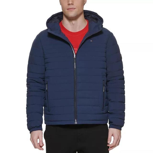 Mens Tommy Hilfiger Hooded Puffer Jacket Black Product Image