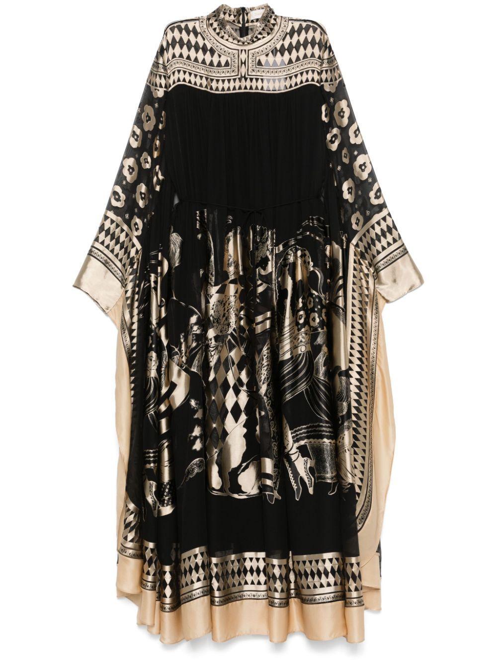 ZIMMERMANN Illustration Otto Metallic Silk-blend Jacquard Gown In Black   Product Image