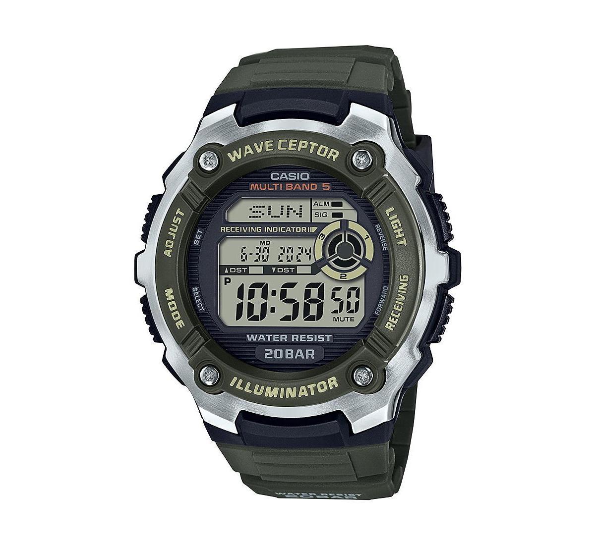 Casio Mens Digital Green Resin Watch 47.7mm, WV200R-3A - Green Product Image