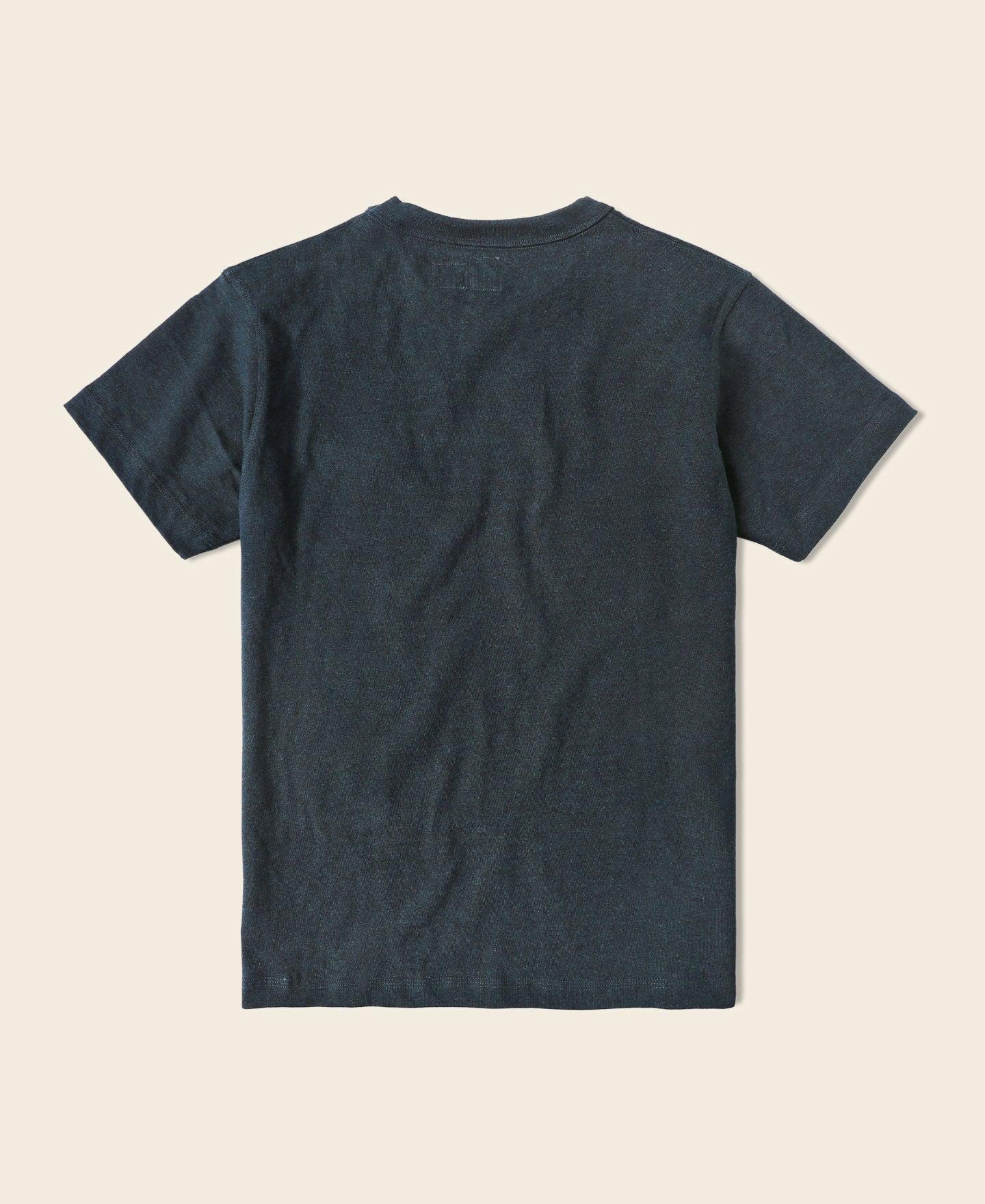 1930s Slanted Pocket Tubular T-Shirt - Navy Product Image