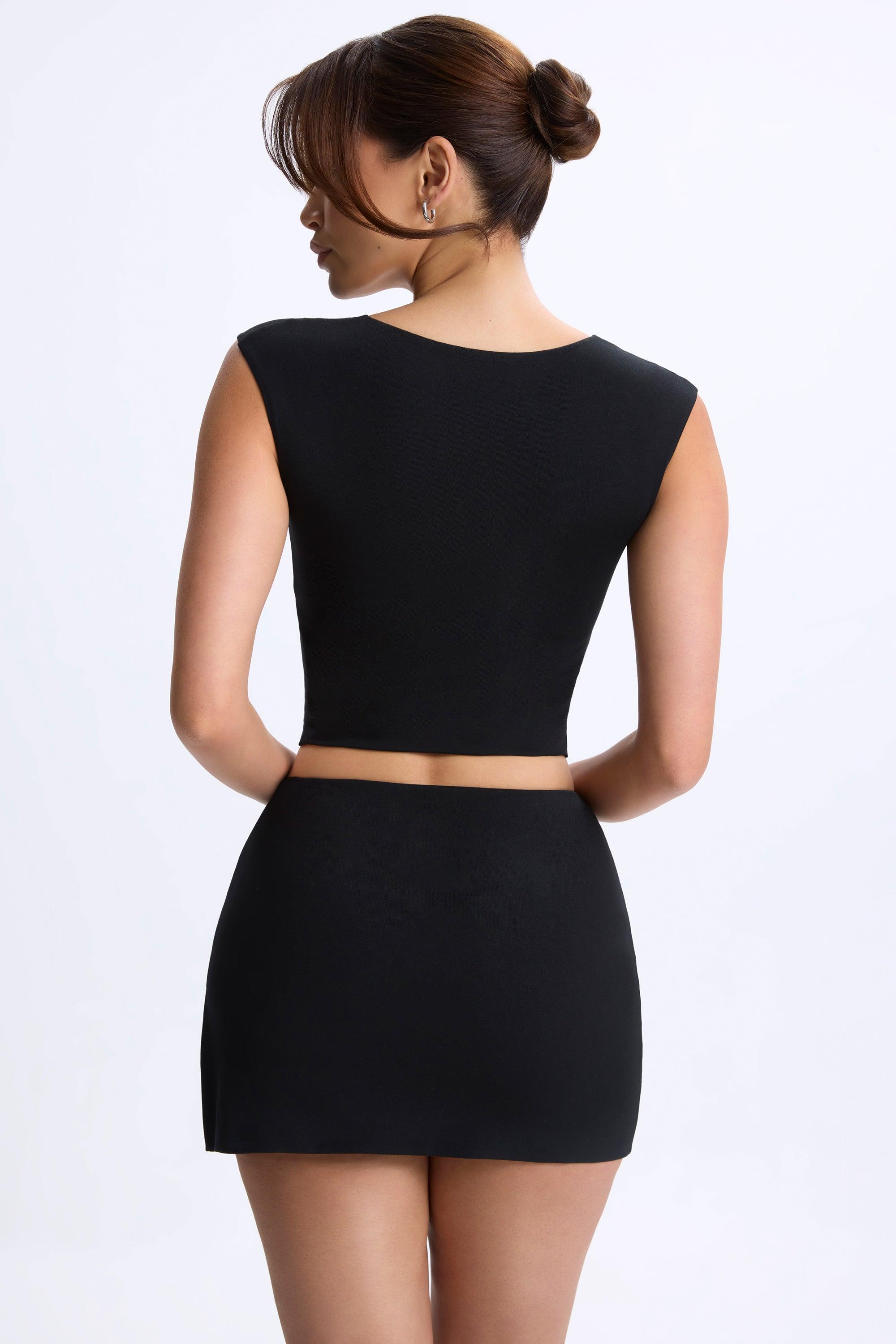 Mid-Rise Micro Mini Skirt in Black Product Image