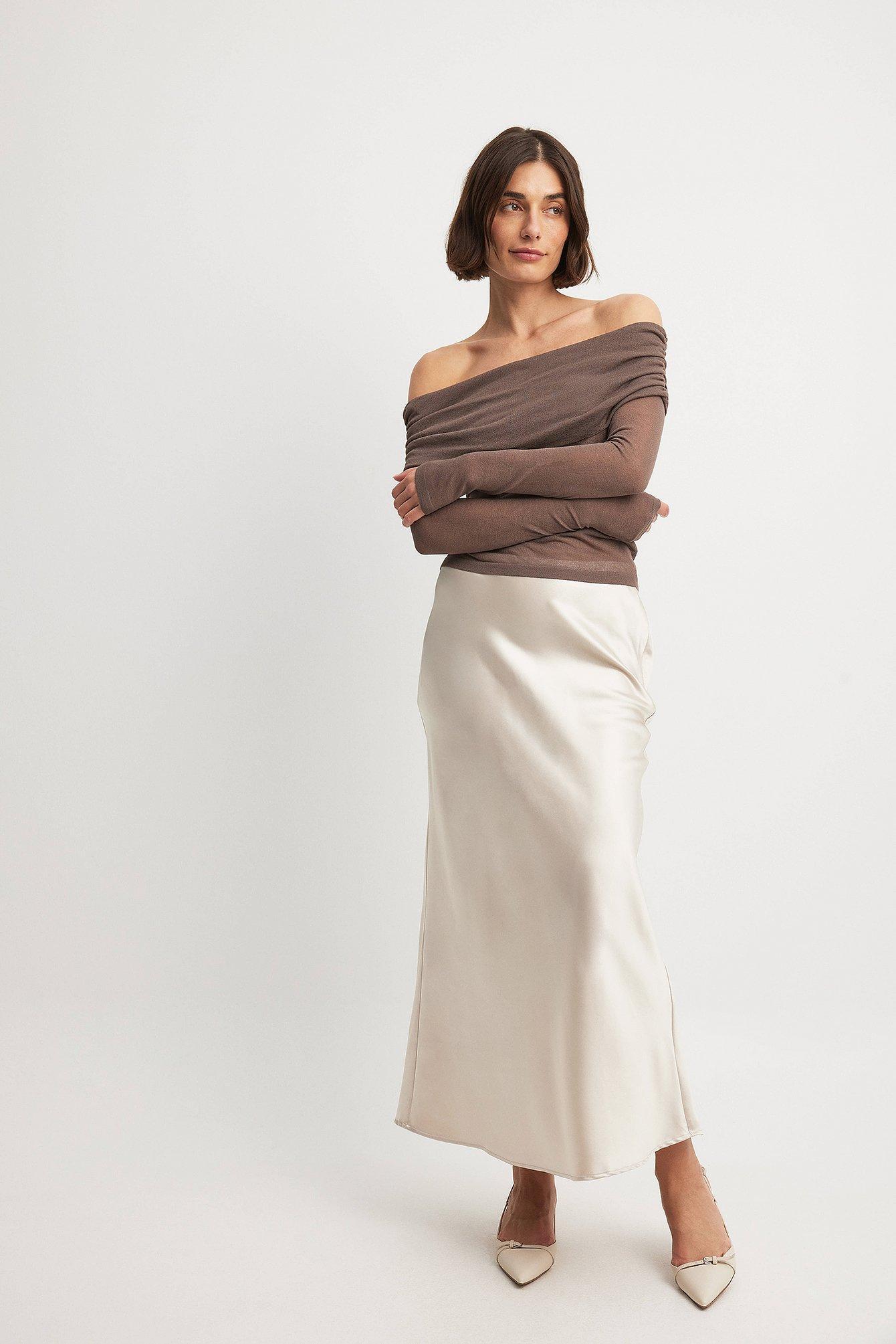 Satin Midi Skirt Product Image