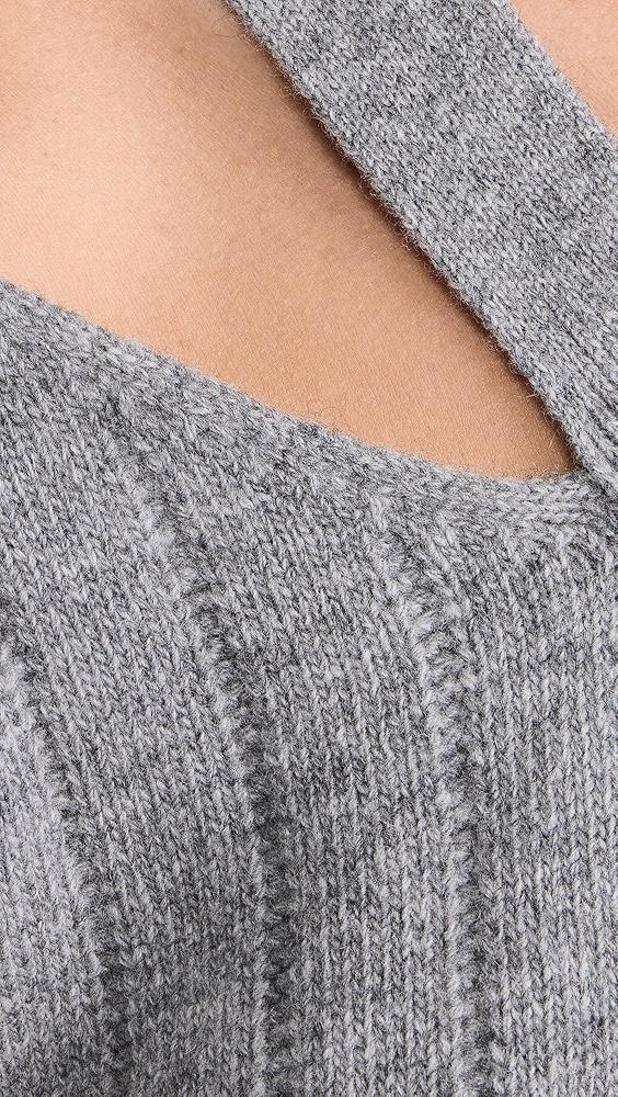 RECTO Bold Rib Slit Detail V Neck Sweater | Shopbop Product Image