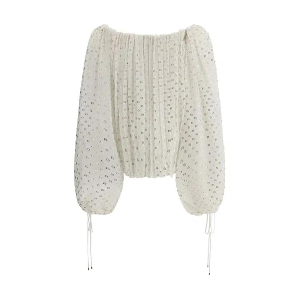 CHLOÉ Off-shoulder Women's Shirt In White Product Image