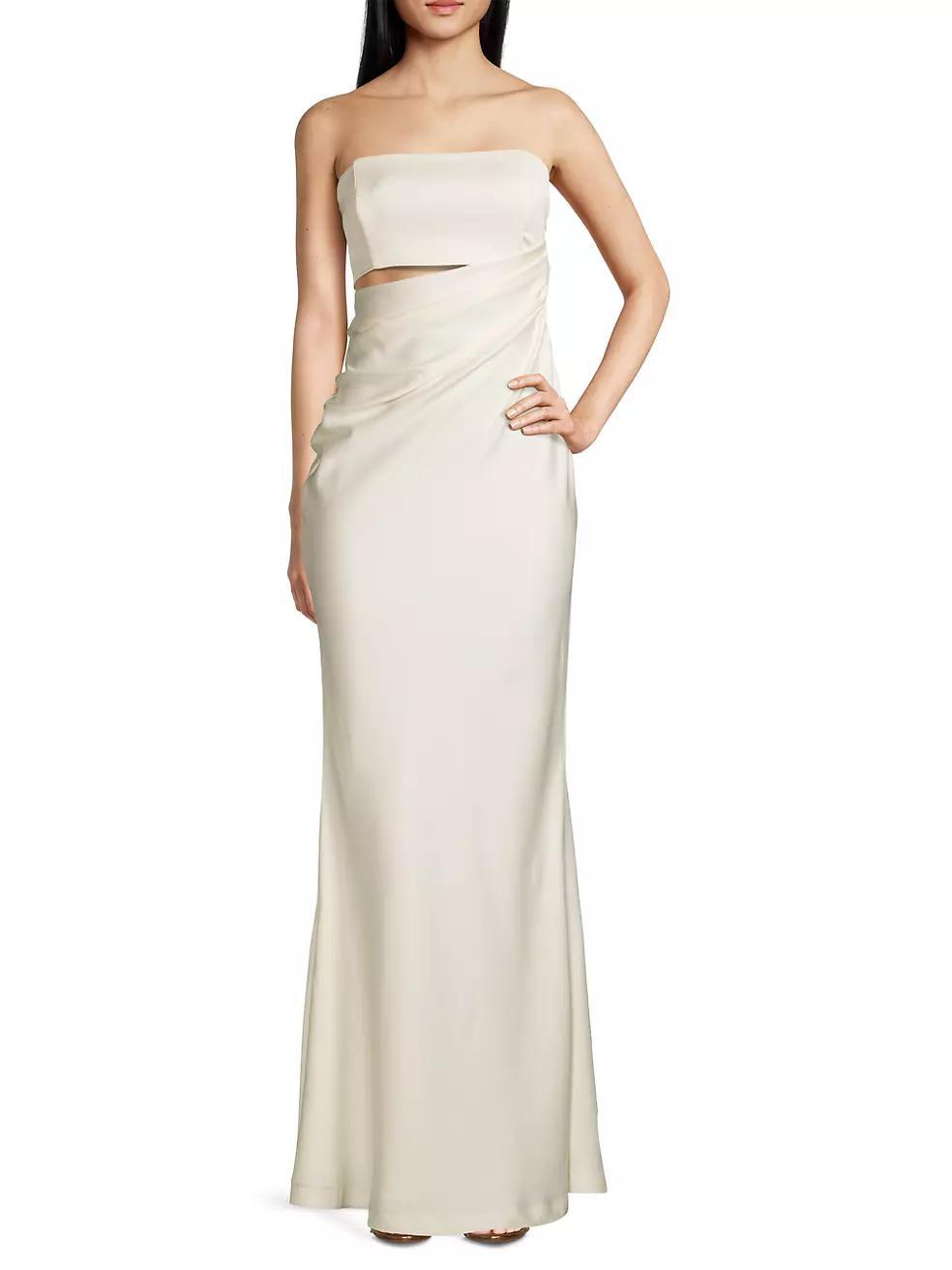 Blossom Draped Strapless Gown Product Image