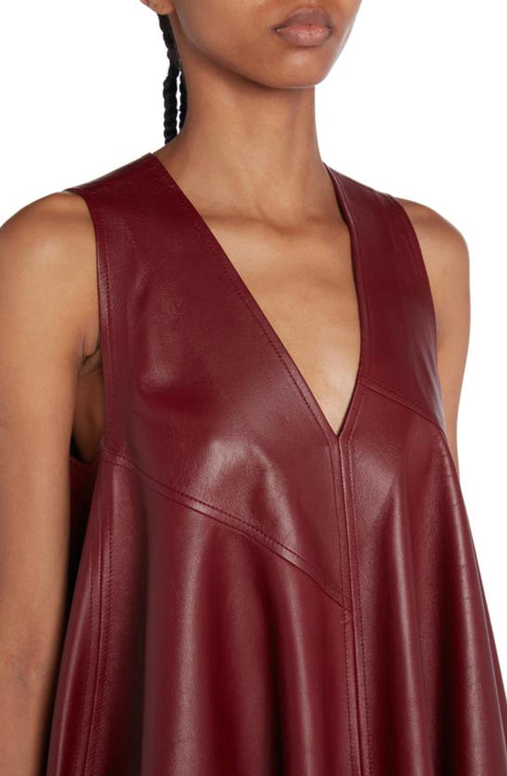 Oversized Leather Dress In Red Product Image