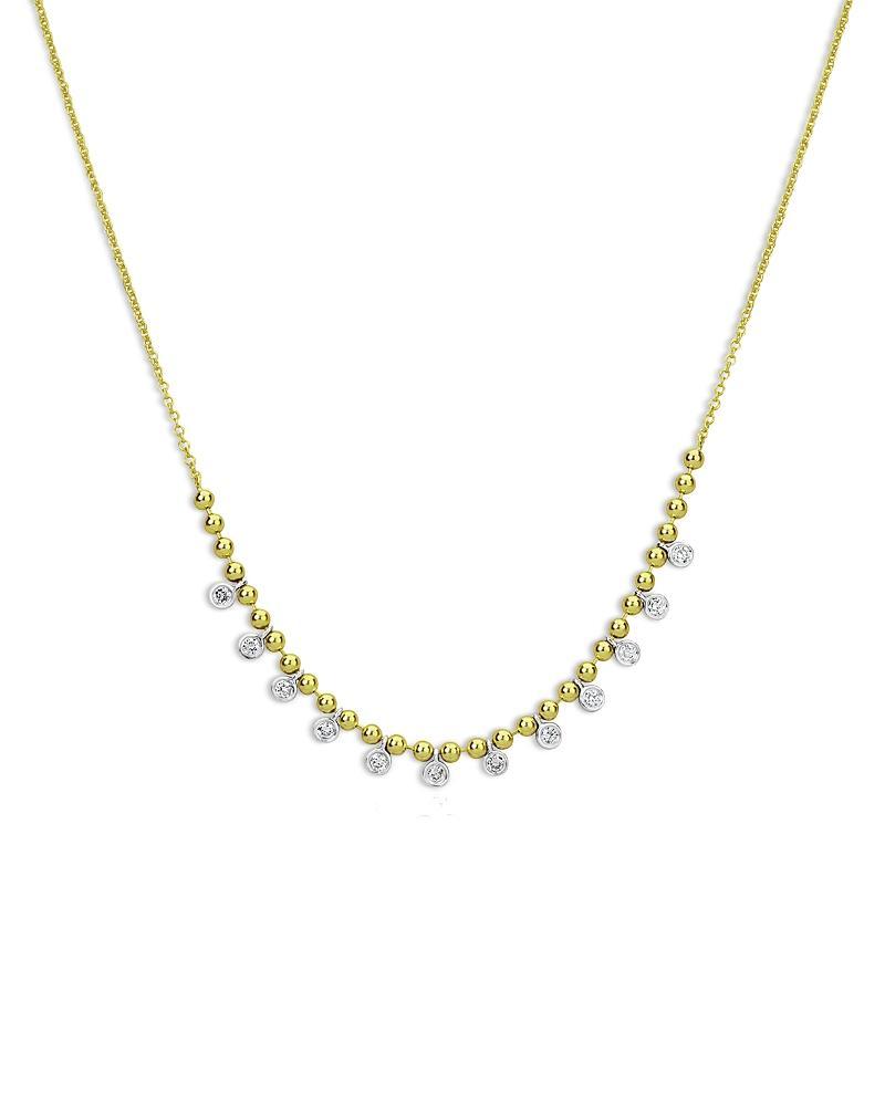 Womens 14K Yellow Gold Diamond Drop Frontal Necklace Product Image