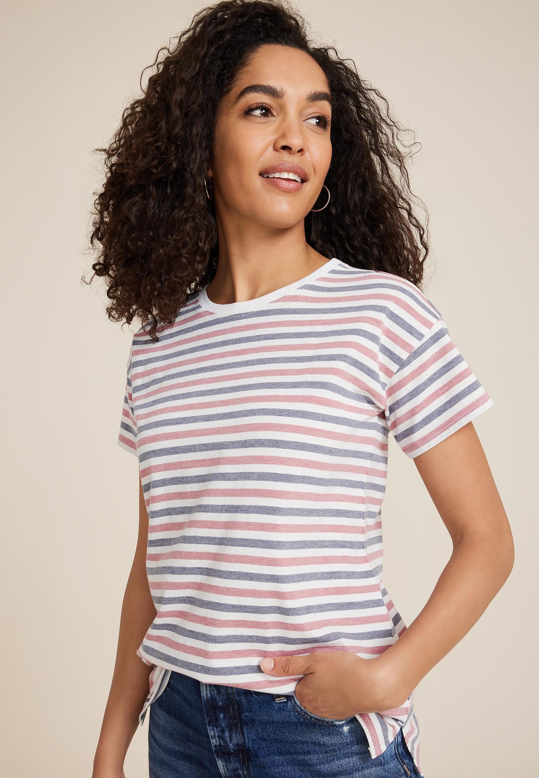 24/7 Dawson Striped Crew Neck Tee Product Image