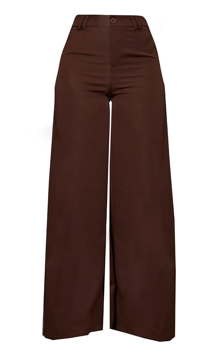 Chocolate Brown Woven Double Belt Loop Suit Pants Product Image