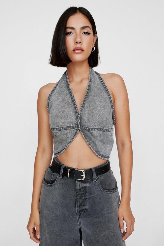 Denim Halterneck Top Product Image