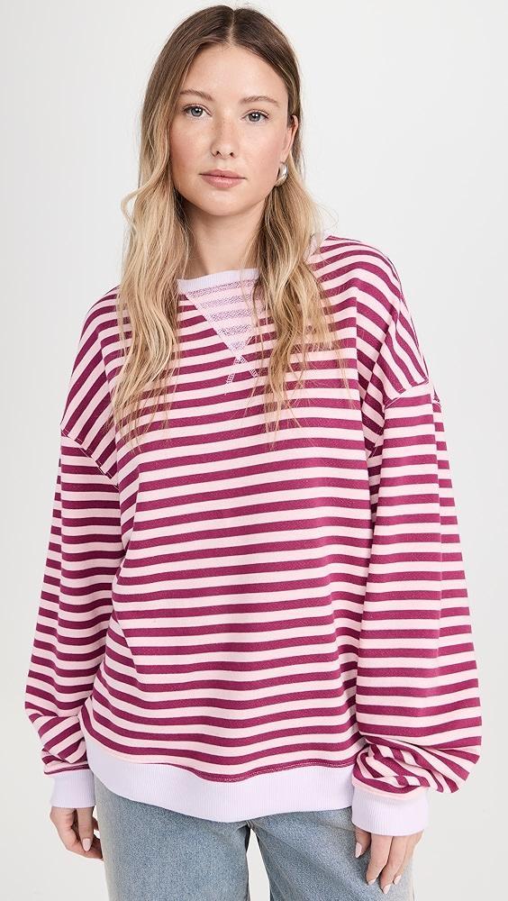 Free People Classic Striped Crew Sweatshirt | Shopbop Product Image