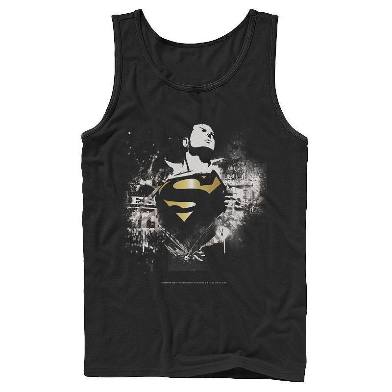 Mens DC Comics Superman Torn Shirt Poster Tank Top Product Image