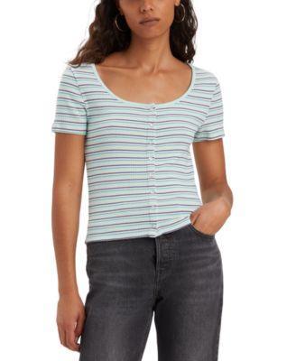 Women's Britt Cropped Snap-Front Short-Sleeve Top product image