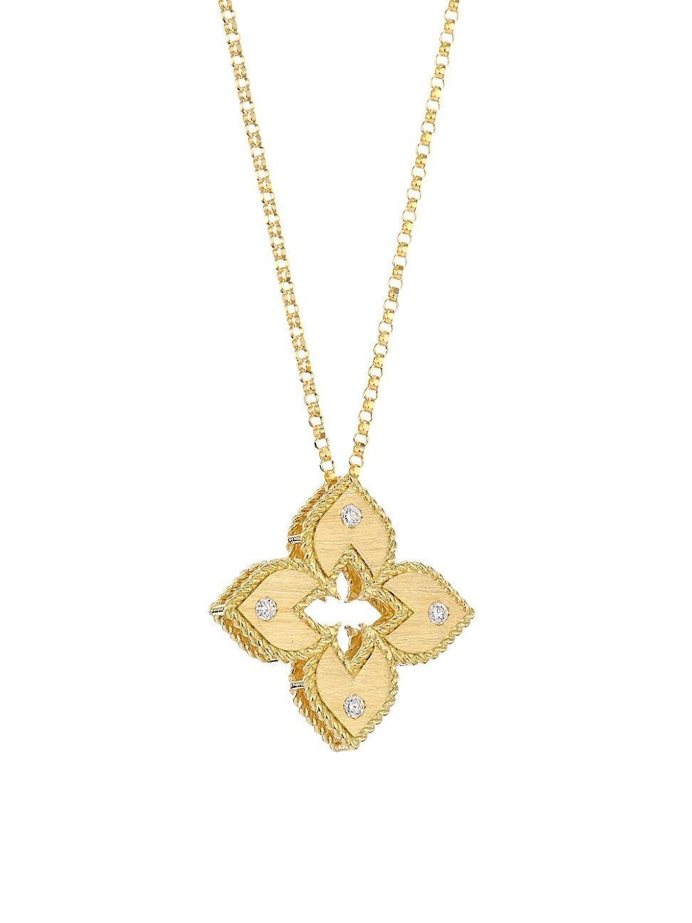 Womens Venetian Princess 18K Yellow Gold & 0.06 TCW Diamond Pendant Necklace Product Image