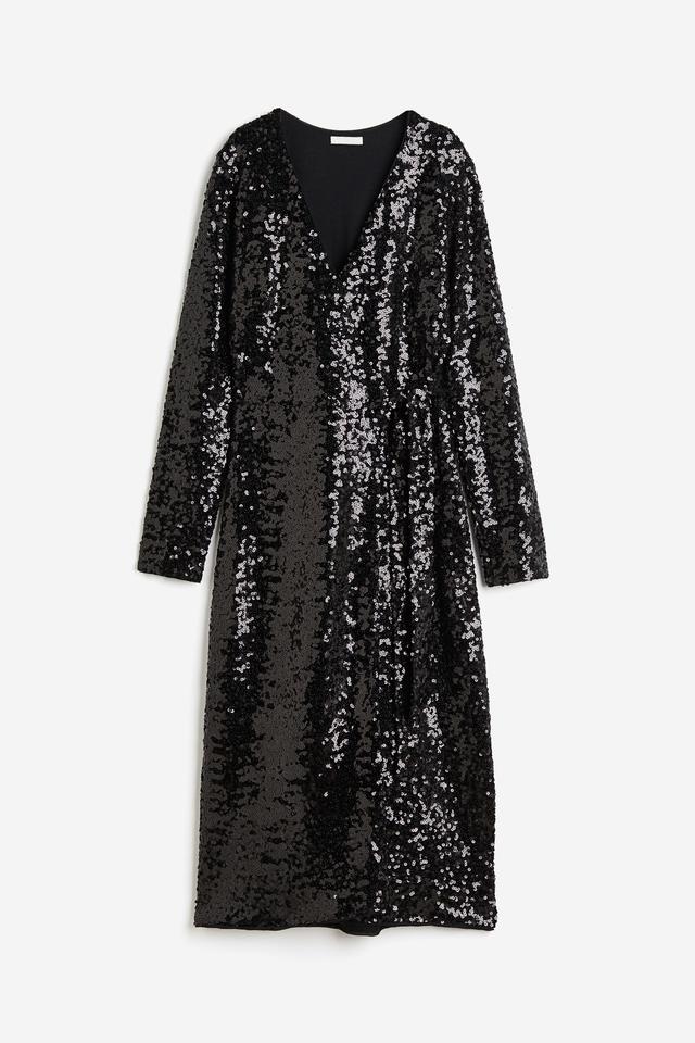 Sequined Wrap Dress Product Image