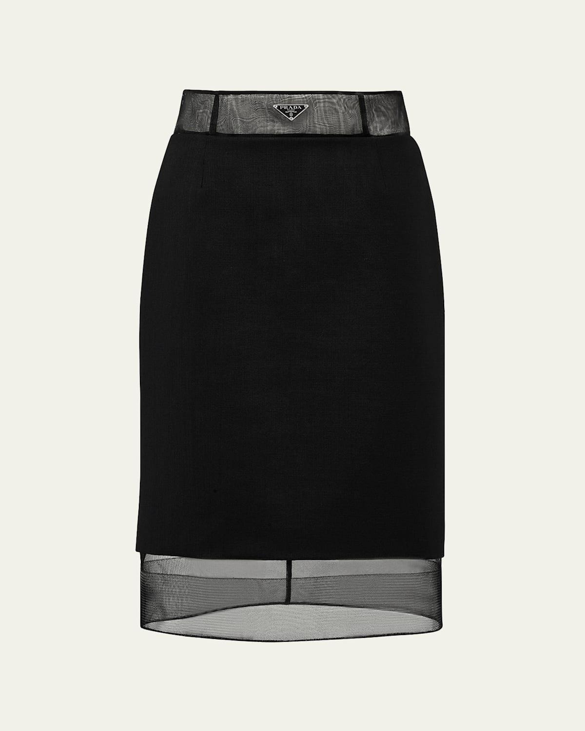 Womens Wool And Crinoline Midi-Skirt Product Image