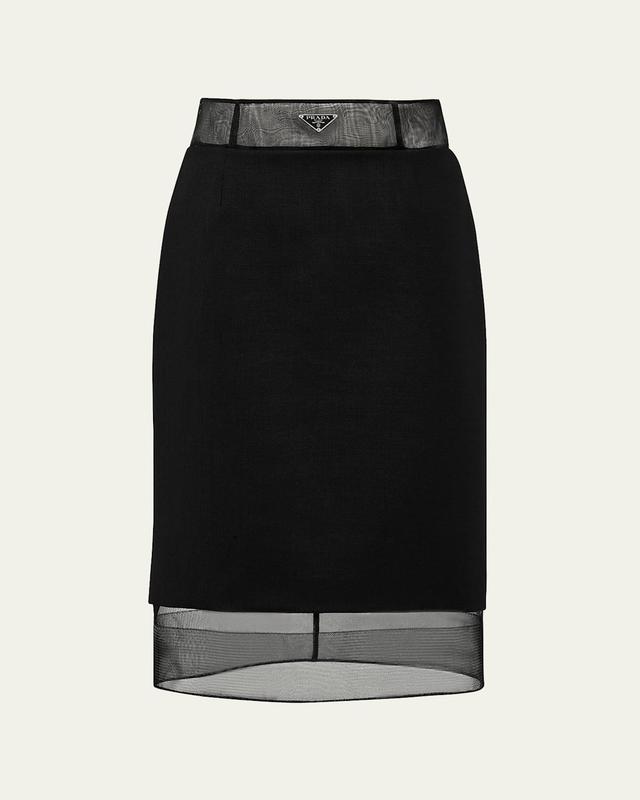 Womens Wool And Crinoline Midi-Skirt Product Image