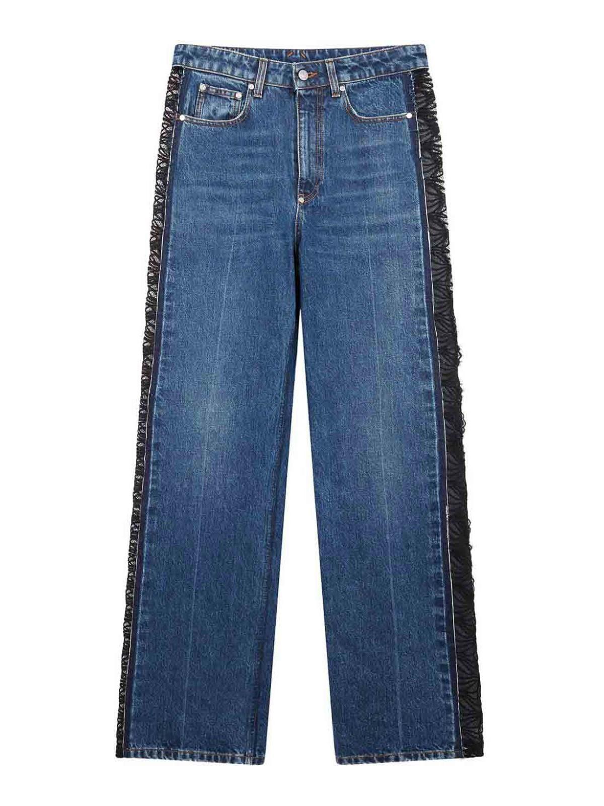 STELLA MCCARTNEY Lace High-rise Straight Leg Jeans In Azul Product Image