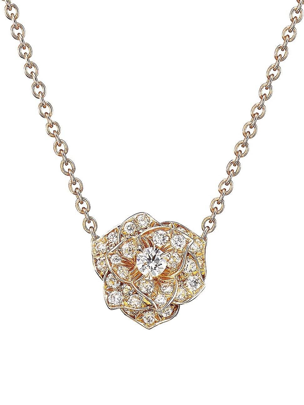 Womens Piaget Rose 18K Rose Gold & Diamond Pendant Necklace Product Image