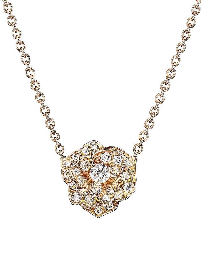 Womens Piaget Rose 18K Rose Gold & Diamond Pendant Necklace Product Image