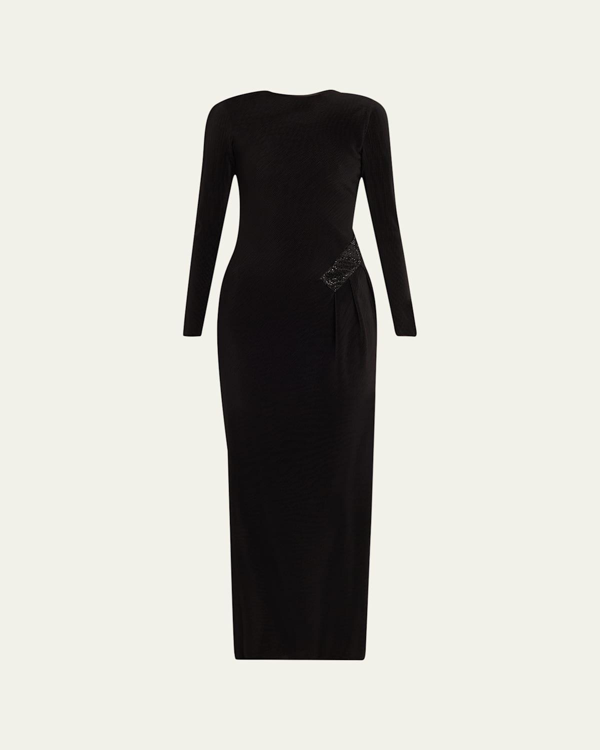 Womens Embellished Pleated Jersey Gown Product Image