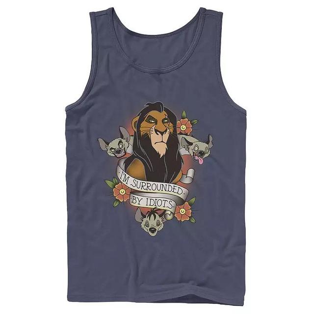 Disneys The Lion King Scar With Hyenas Mens Surrounded By Idiots Tank Top Grey Product Image