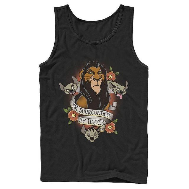 Mens Disney The Lion King Scar With Hyenas Surrounded By Idiots Tank Top Product Image