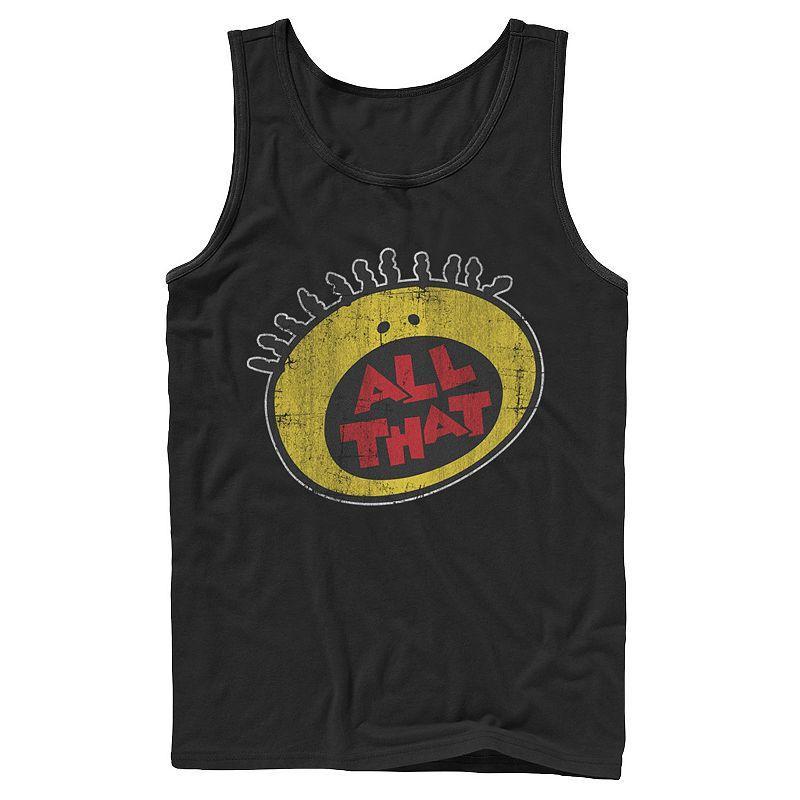 Mens Nickelodeon All That Classic Vintage Face Logo Title Graphic Tank Black Product Image