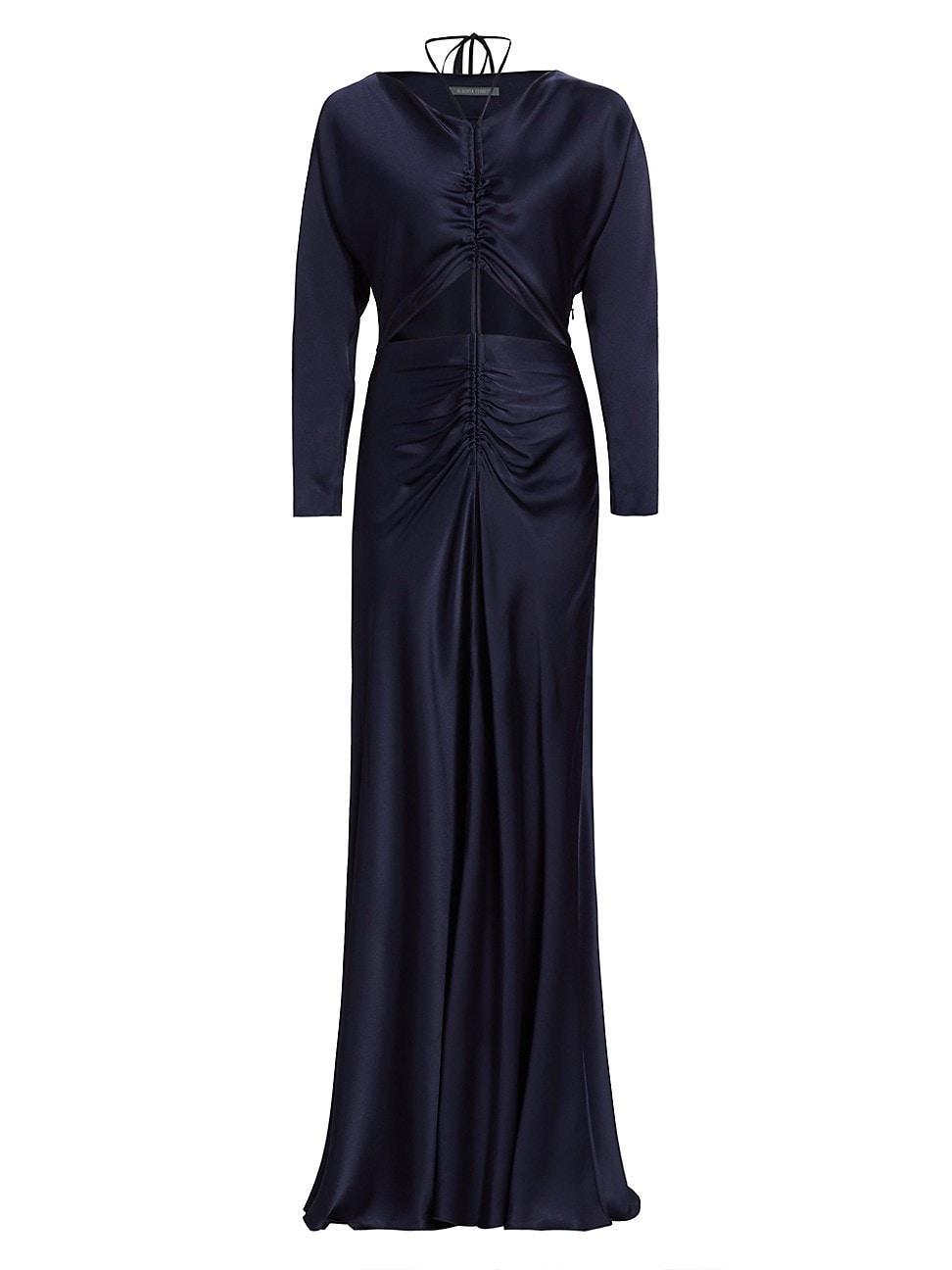 Womens Satin Ruched Cut-Out Maxi Dress Product Image