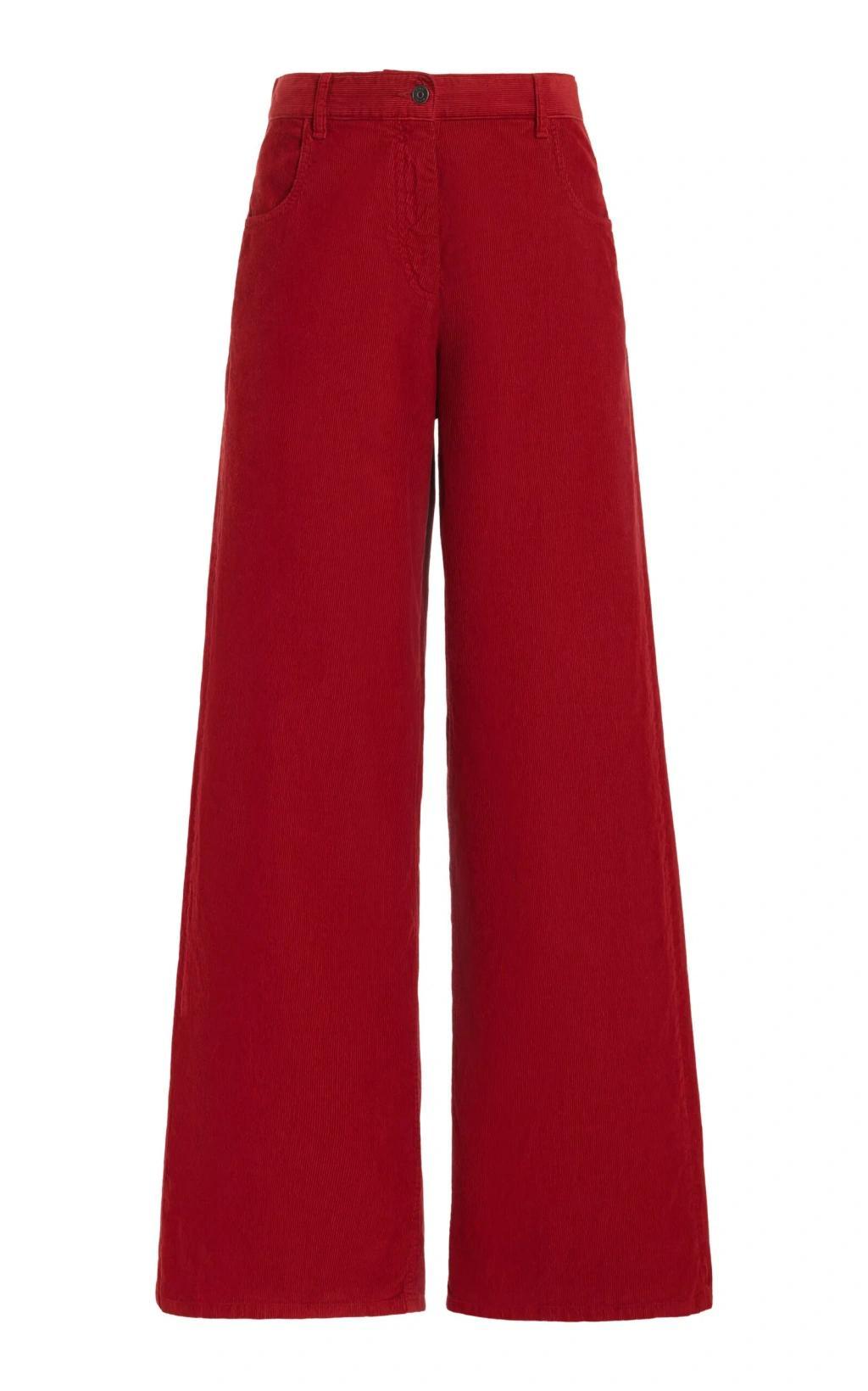 Chan High-rise Wide-leg Jeans In Red Product Image