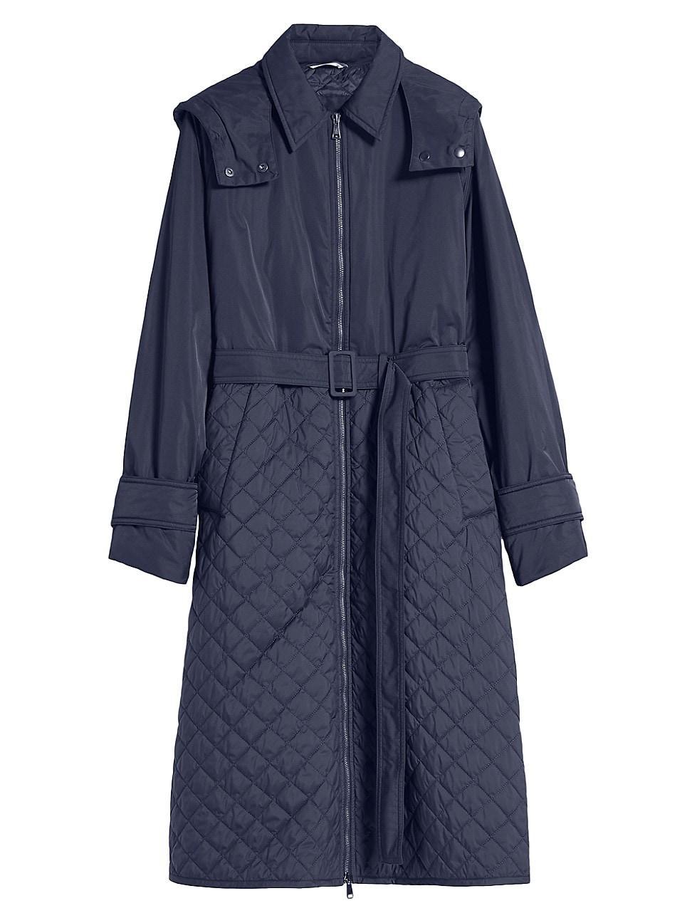 Womens Quilted Belted Raincoat Product Image