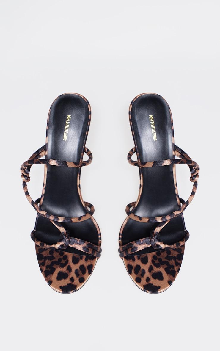 Leopard Satin Round Toe Heeled Mules Product Image