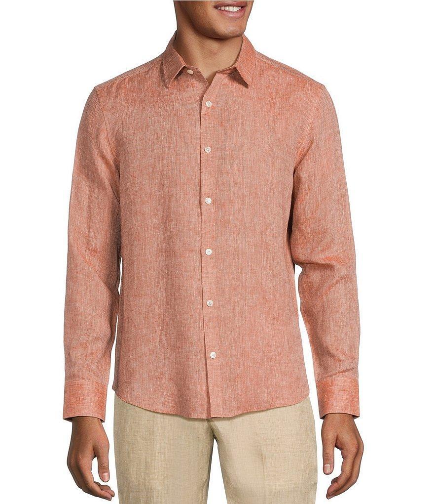 Murano Big & Tall Baird McNutt Long Sleeve Solid Linen Woven Shirt Product Image