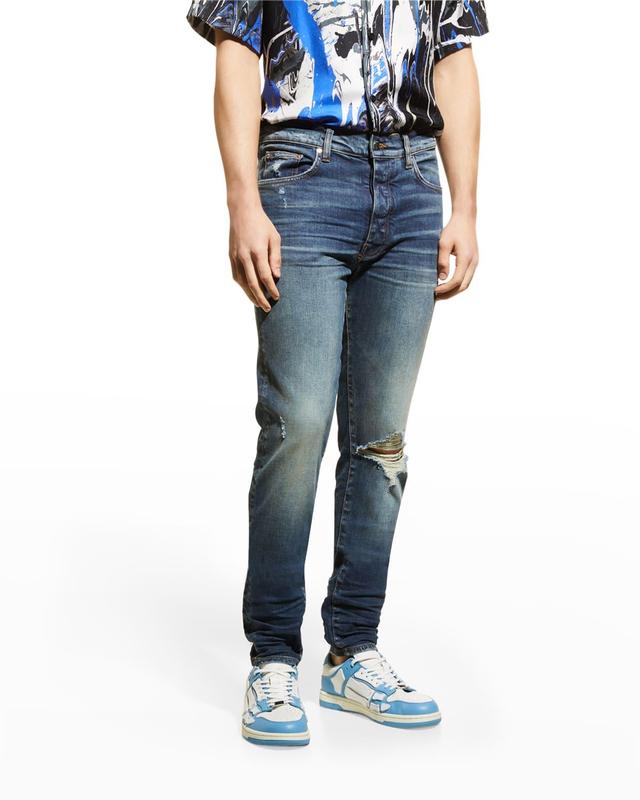 Mens Broken Slim-Fit Jeans Product Image