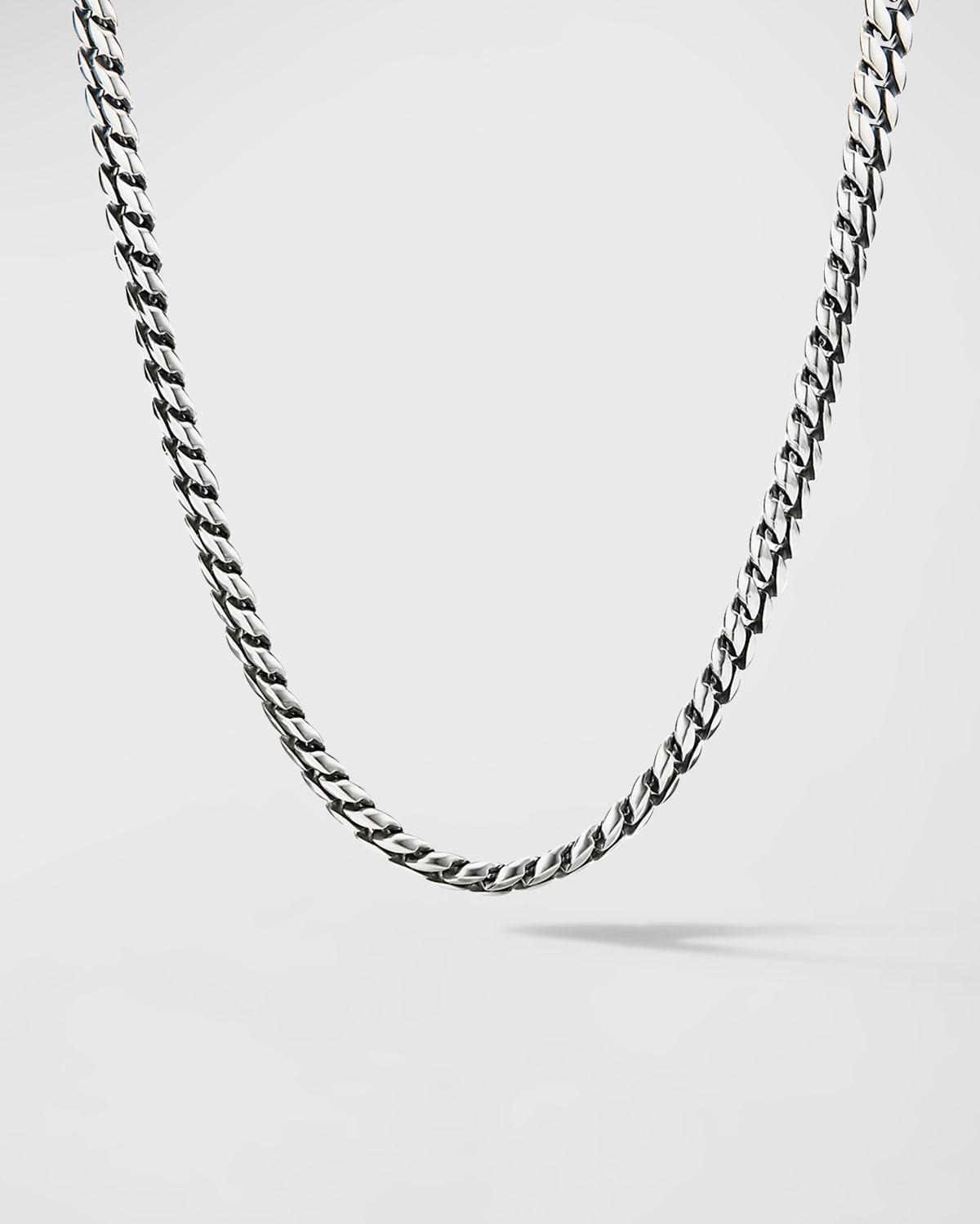 Mens Curb Chain Necklace in Sterling Silver, 8MM Product Image