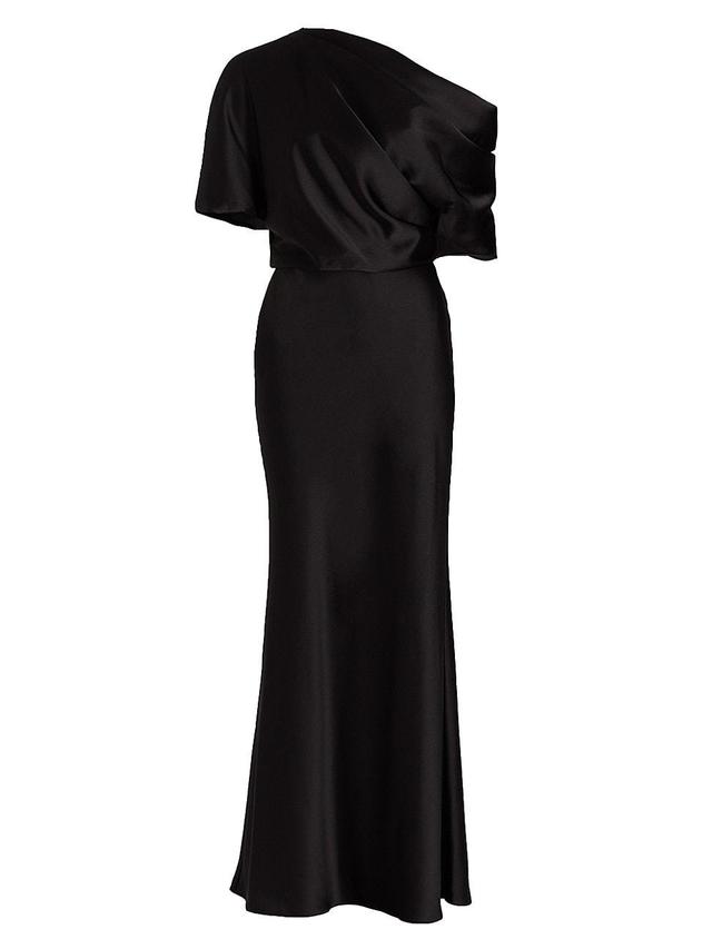 Amsale One-Shoulder Fluid Satin Gown Product Image