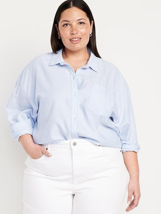 Oversized Button-Down Boyfriend Shirt Product Image