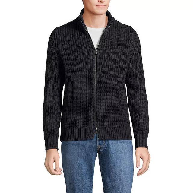 Mens Lands End Long Sleeve Shaker Mock Full Zip Sweater Product Image