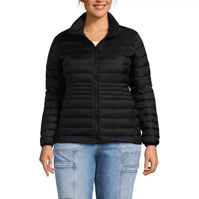 Plus Size Lands End Wanderweight Packable Down Jacket, Womens Grey Shine Product Image