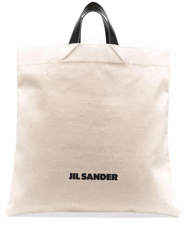 JIL SANDER Logo-print Tote Bag In Nude Product Image