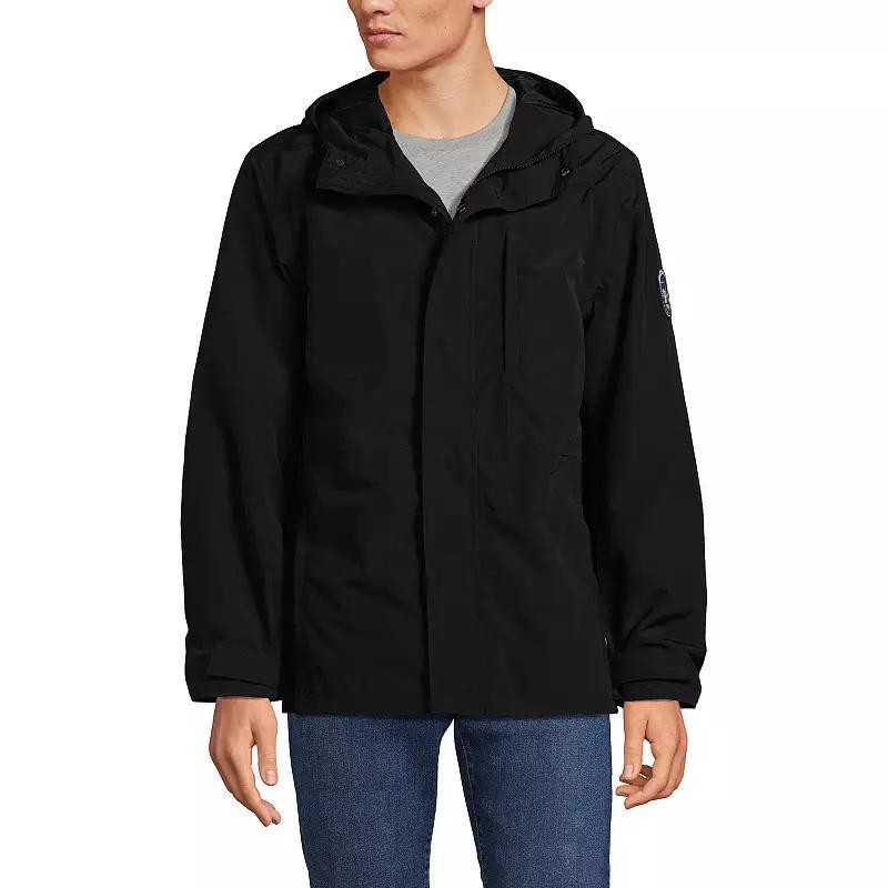 Mens Lands End Squall Rain Jacket Deep Blue Product Image