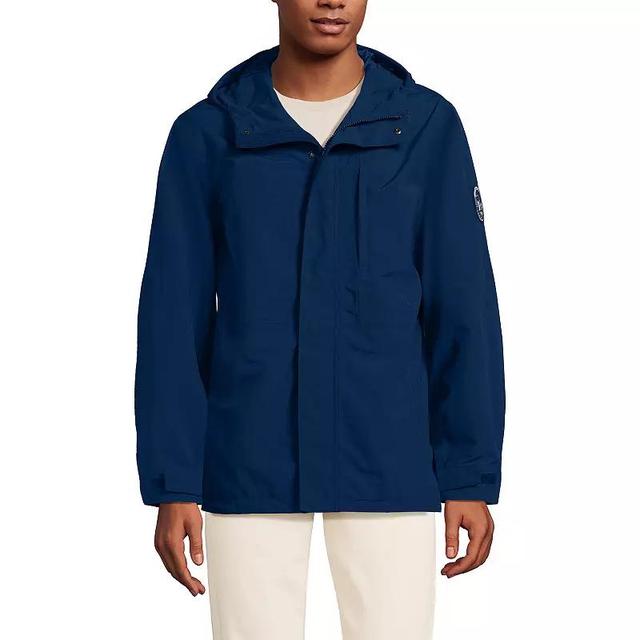 Mens Lands End Squall Rain Jacket Deep Blue Product Image