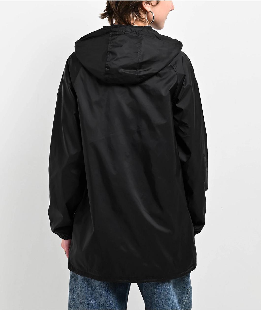 Obey Lowercase Black Windbreaker Jacket Product Image