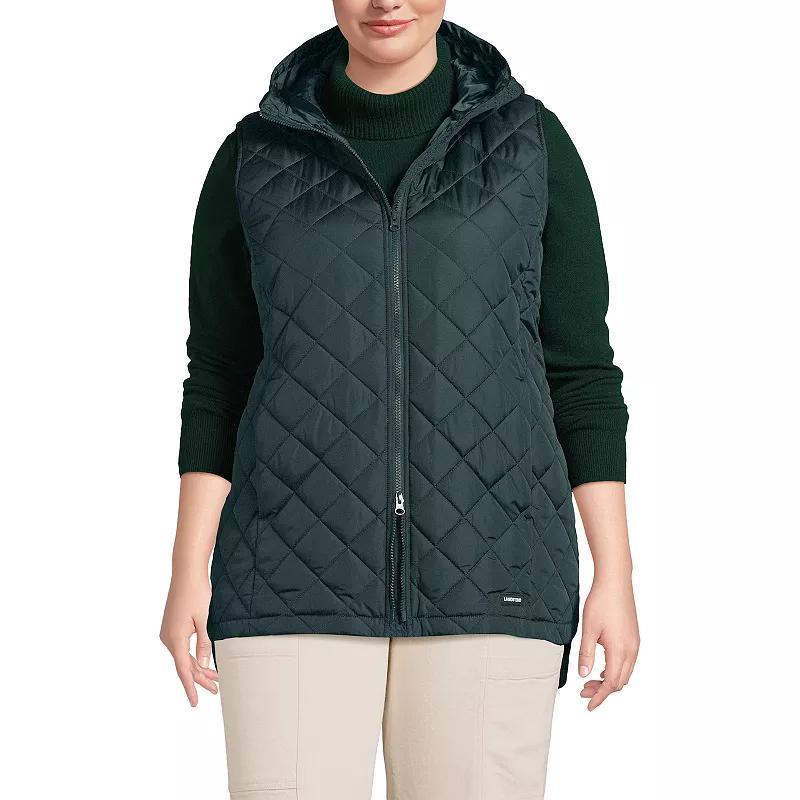 Plus Size Lands End Hooded Insulated Vest, Womens Product Image