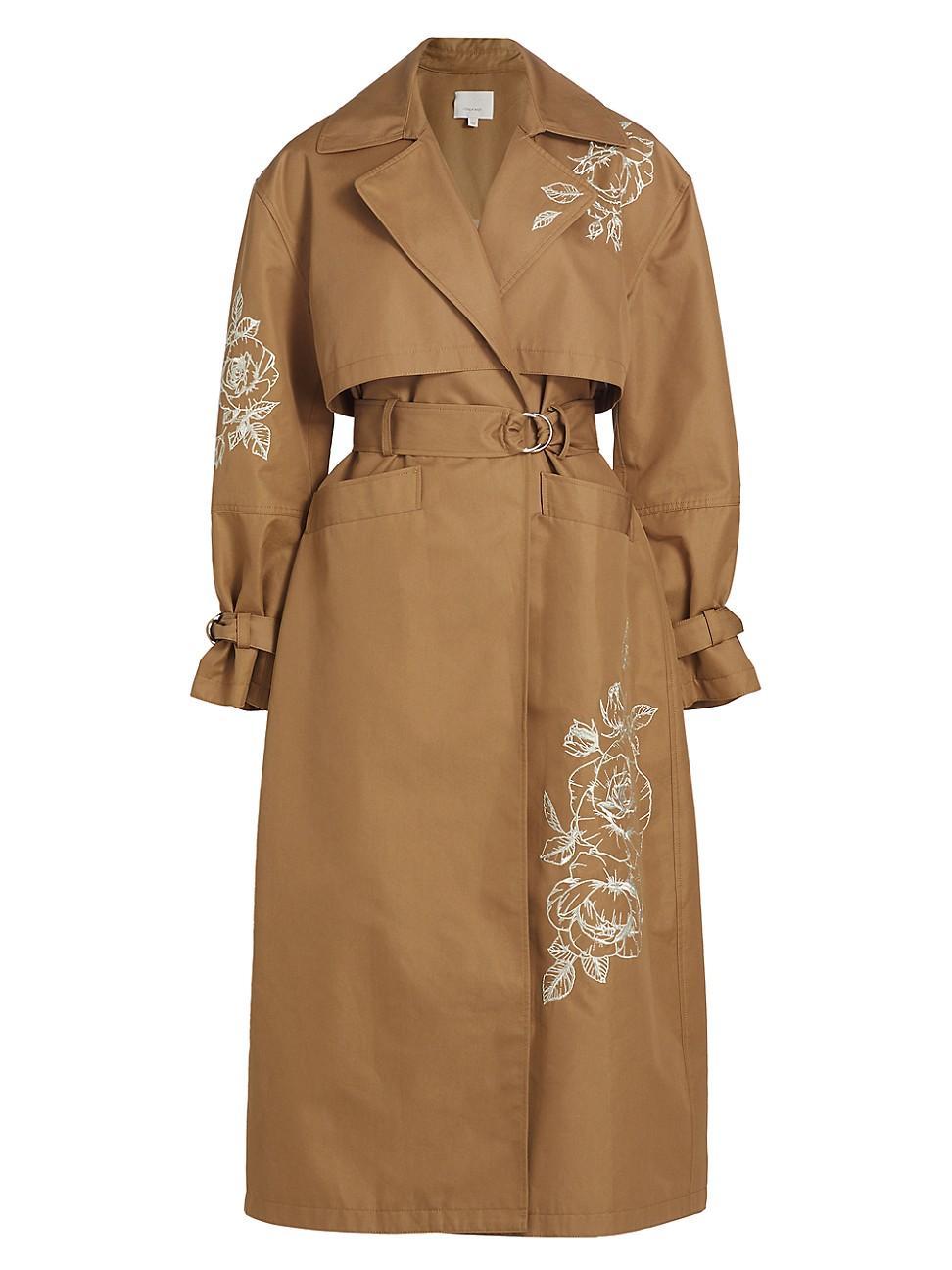 Cinq a Sept Astrid Floral Embroidered Trench Coat Product Image