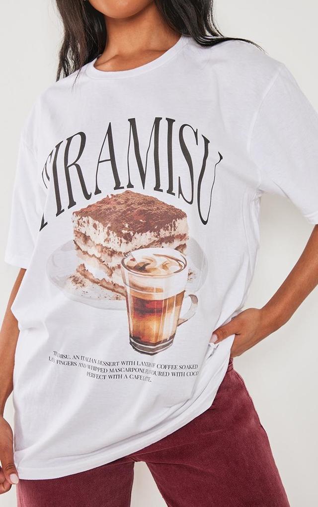 White Tiramisu Oversized T-shirt Product Image