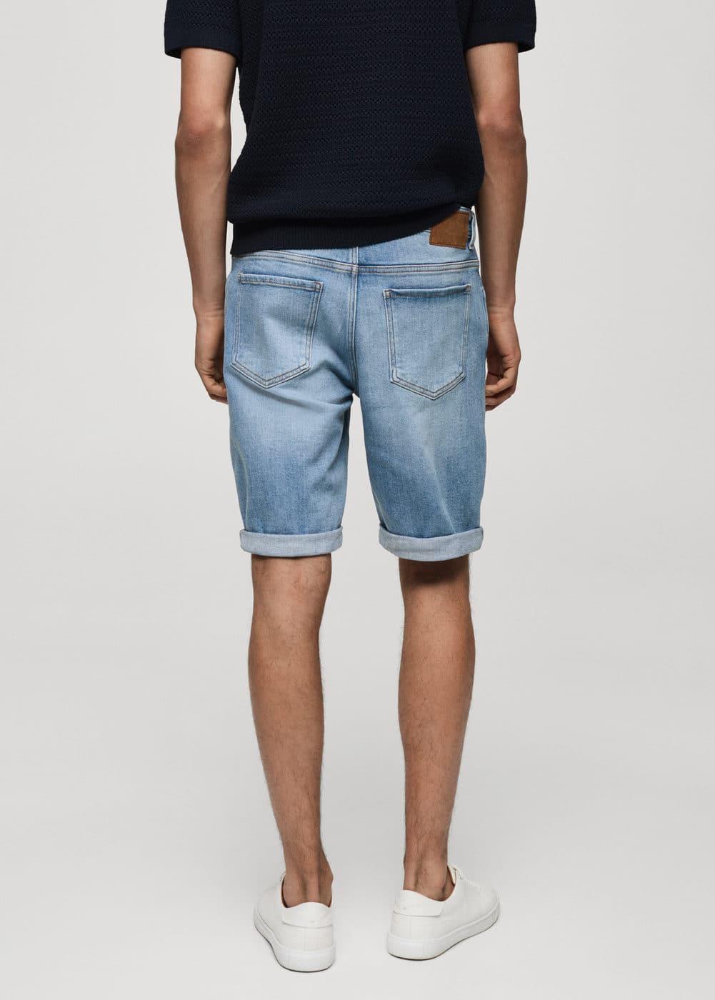 MANGO MAN - Slim-fit denim bermuda shorts medium blueMen Product Image